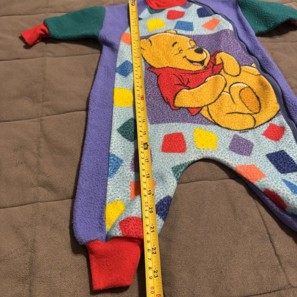 Vintage Winnie the Pooh Toddler Sz 2 Fleece One Piece Pajamas Read‎ Desc.